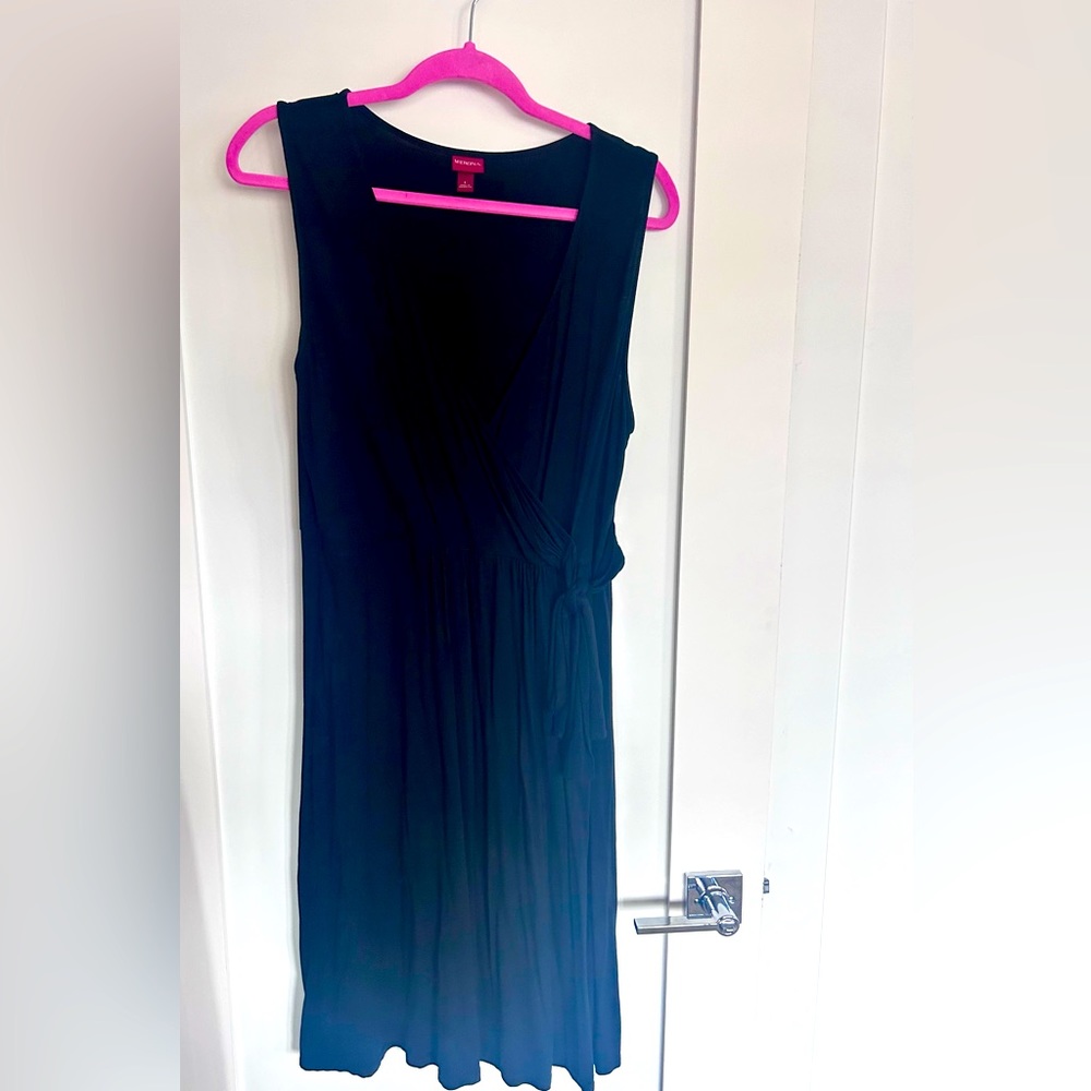 Merona black sleeveless knit midi dress .Size large